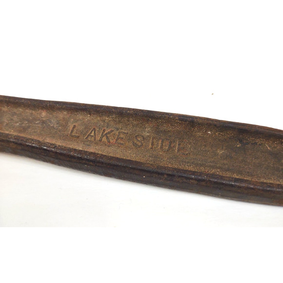 Antique LAKESIDE USA 18” Forged Steel Pipe Wrench Adjustable Plumbing Rustic VTG - Picture 9 of 9